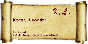 Kocsi Leonárd névjegykártya