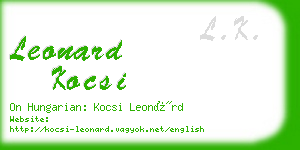 leonard kocsi business card